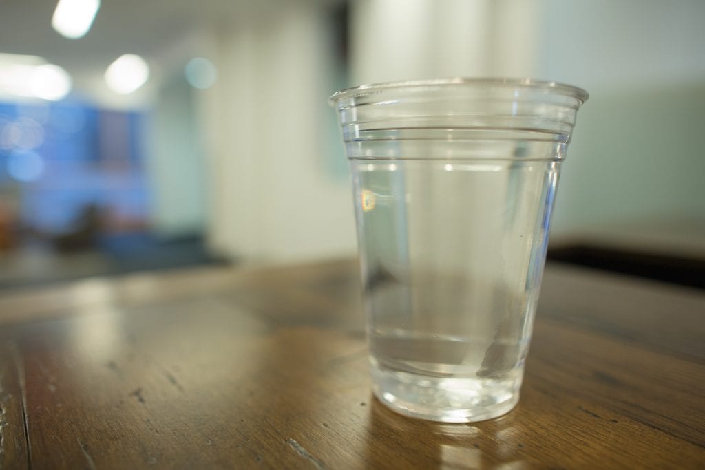 Water in plastic cup