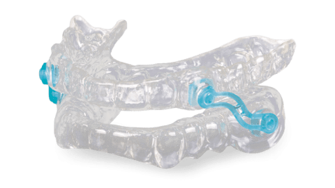 The Silent Nite® is a dental appliance which resembles a mouth guard, and is made up of two rows of clear, plastic impressions of the patient's top and bottom teeth.