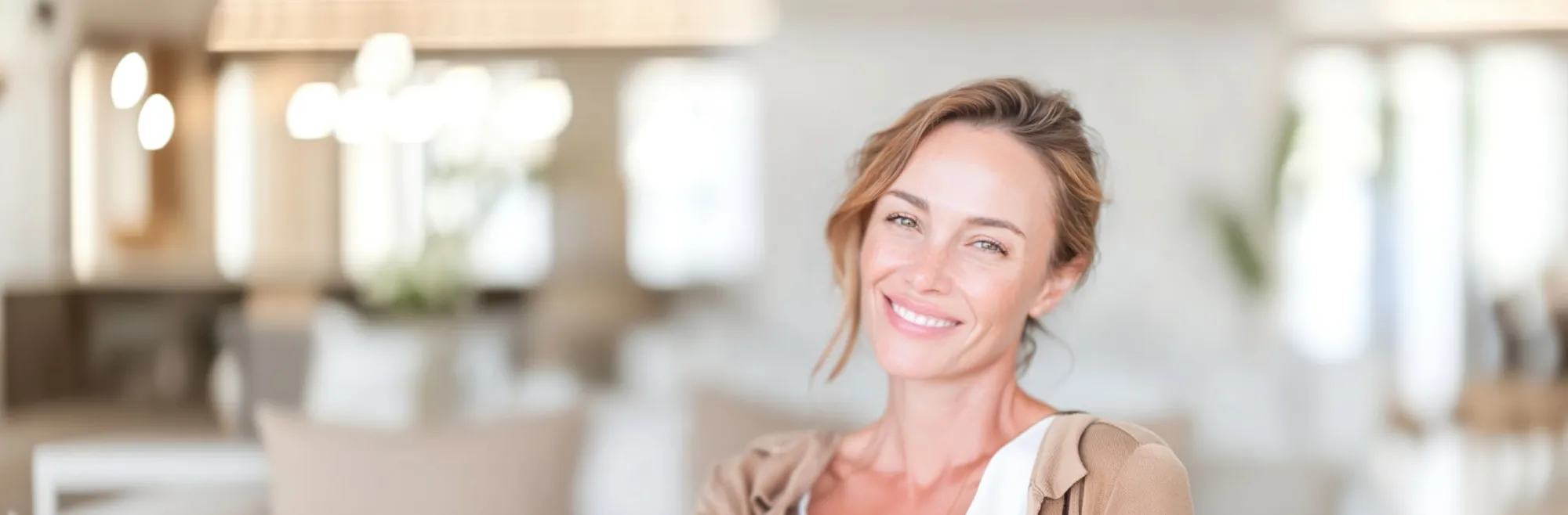 Smiling woman with a healthy white smile